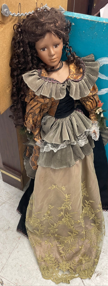VERY RARE 4 FOOT VINTAGE ASHLEY BELLE PORCELIAN DOLL, SOUTHERN BELLE STYLE V-47