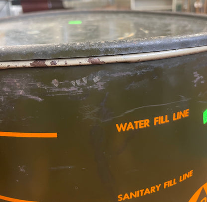Metal Vintage Department of Civil Defense Survival Barrel 17.5 GAL w/ Lid 24" (Drum Only) Nr 5