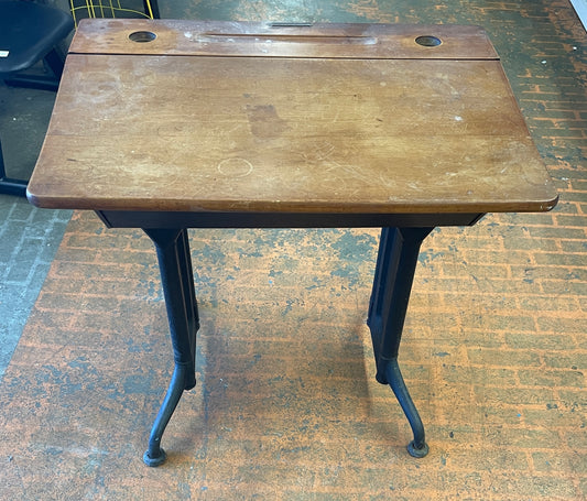 Old Vintage Antique School Desk