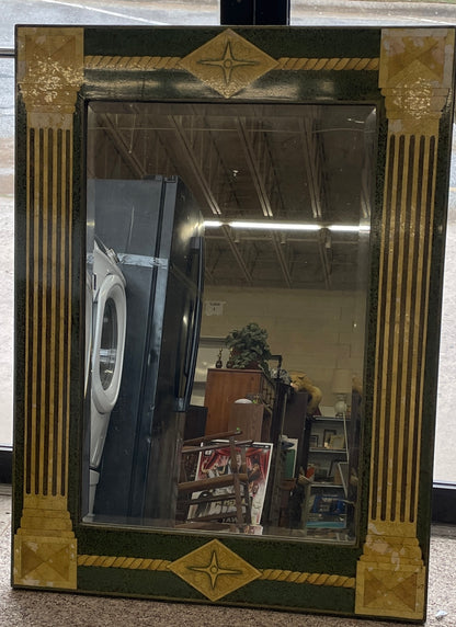 Maitland Smith Limited Tessellated Stone Mirror, Green & Gold