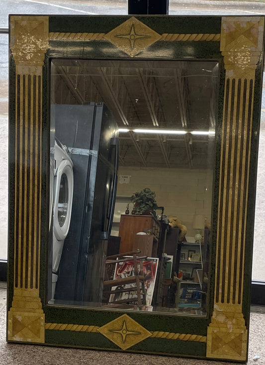 Maitland Smith Limited Tessellated Stone Mirror, Green & Gold