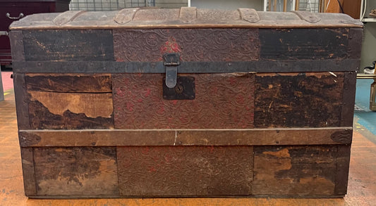 Antique 1800's Dome Top Steamer Trunk