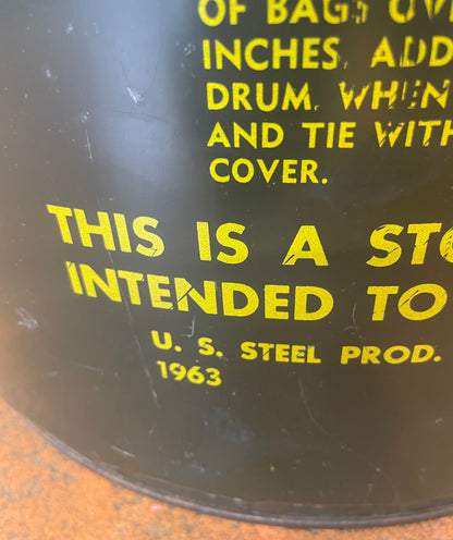 1963 CIVIL DEFENSE 17 1/2 GALLON MILITARY SURVIVAL BARREL VINTAGE (Drum Only) Nr 1