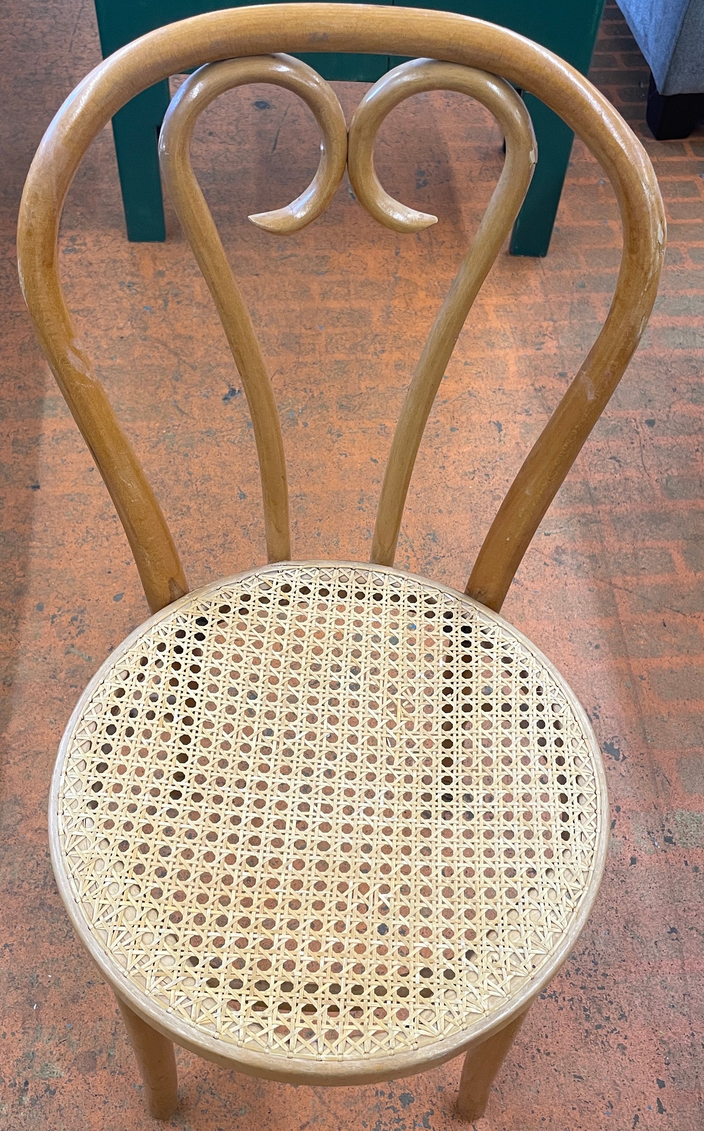 Vintage Thonet Bentwood + Cane Sweetheart Bistro Chair Made In Romania, Circa 1960s #10