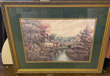 Valley of the River Beck, Print by Carl Valente, English Countryside Cottage 44X32