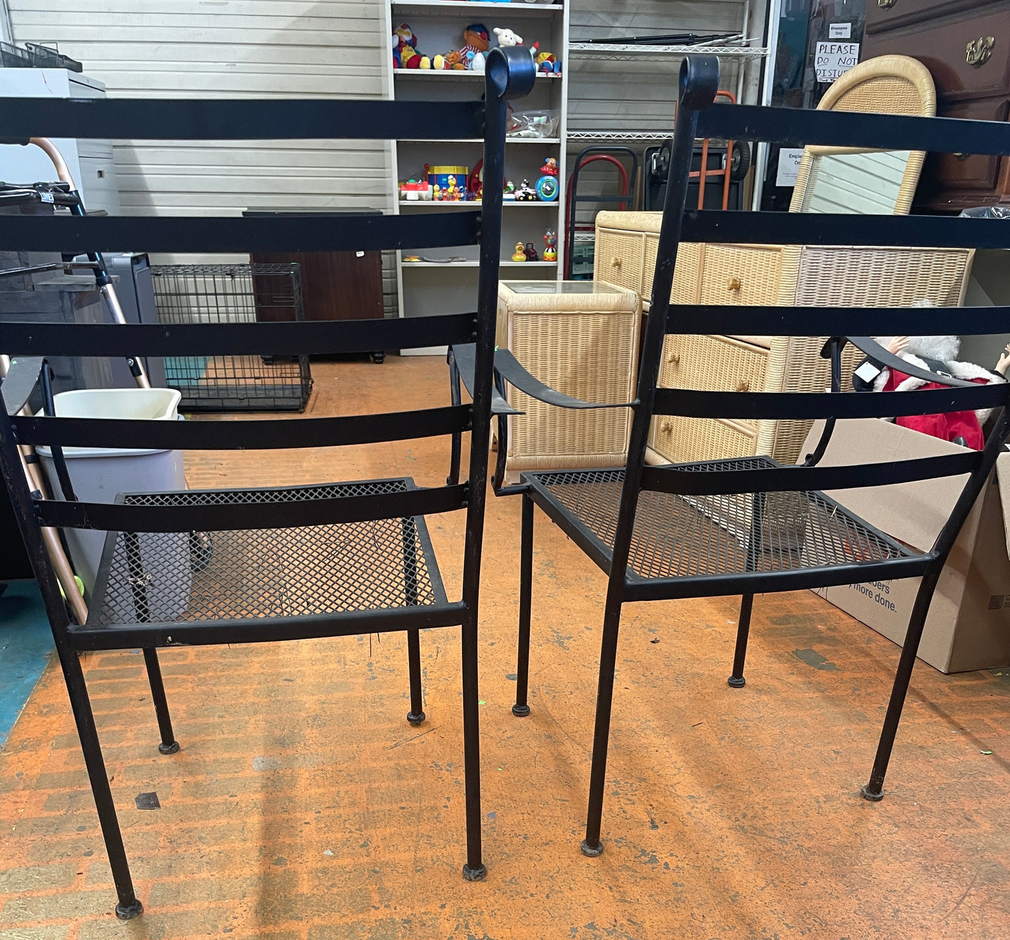 Set of Stackable Wrought Iron Chairs