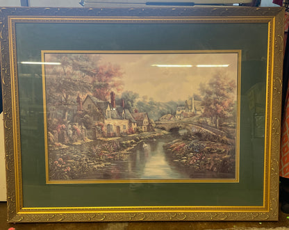Valley of the River Beck, Print by Carl Valente, English Countryside Cottage 44X32
