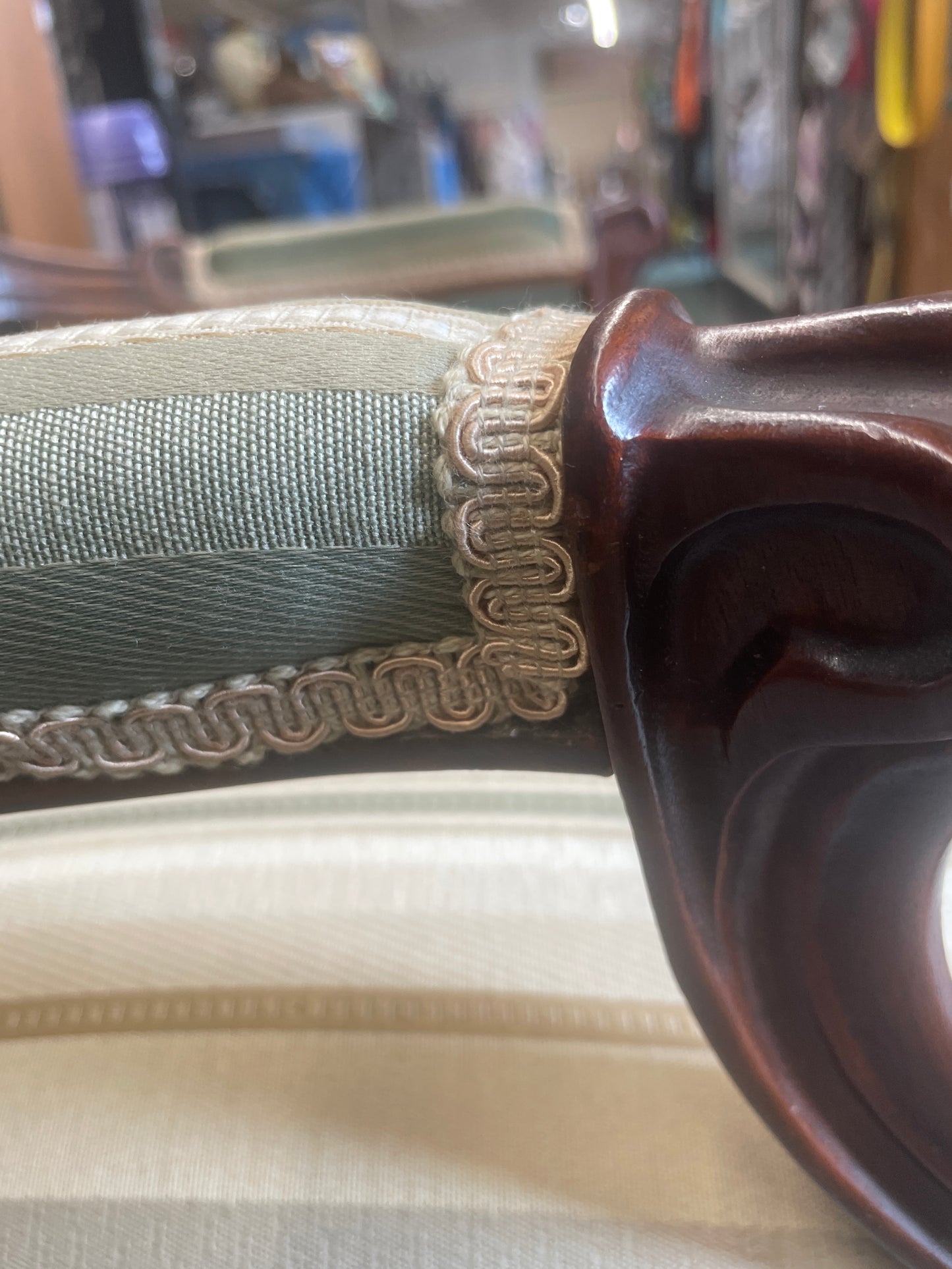 French Victorian Antique Hand Carved Roses Walnut Parlor Chair