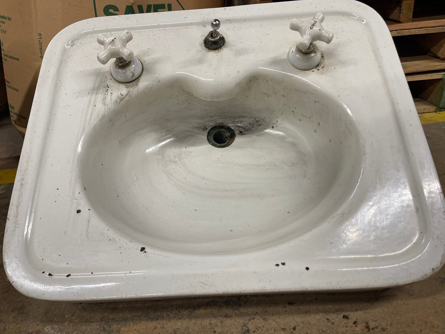 Sinks, S10, Two Antique, Douglas, Vitreous Porcelain Single Sinks