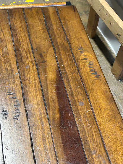 Brown ASRORI Four Wheel Cocktail Table,  Wood & Metal, Two Levels