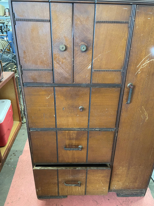 Cabinet SAE, Vintage 4 Drawer Wooden Wardrobe Cabinet