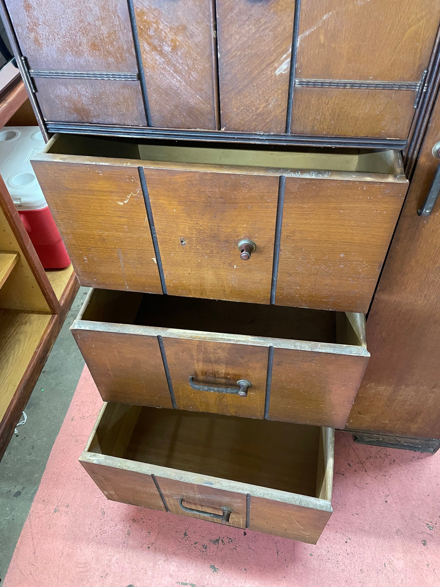 Cabinet SAE, Vintage 4 Drawer Wooden Wardrobe Cabinet