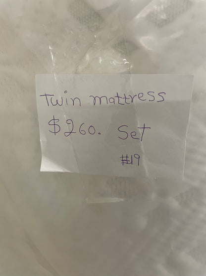 New Twin Mattress Set, Includes Mattress and Box Spring, V-19