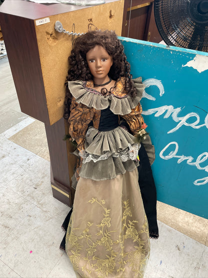VERY RARE 4 FOOT VINTAGE ASHLEY BELLE PORCELIAN DOLL, SOUTHERN BELLE STYLE V-47