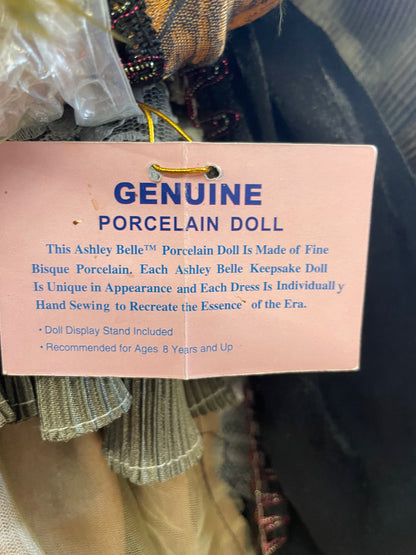 VERY RARE 4 FOOT VINTAGE ASHLEY BELLE PORCELIAN DOLL, SOUTHERN BELLE STYLE V-47