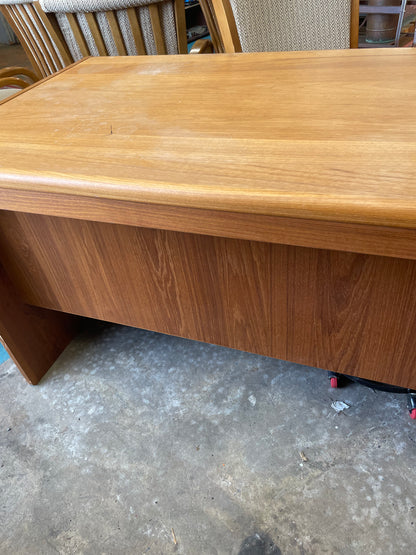 1970s Danish, Mid-Century Modern, Teak 2 Drawer Office Desk & 2 Drawer File Cabinet