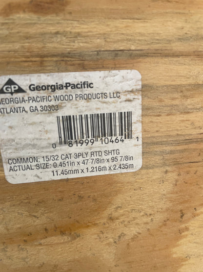 Georgia Pacific 15/32-inch X 4-ft X 8-ft Pine Plywood Sheathing Panels