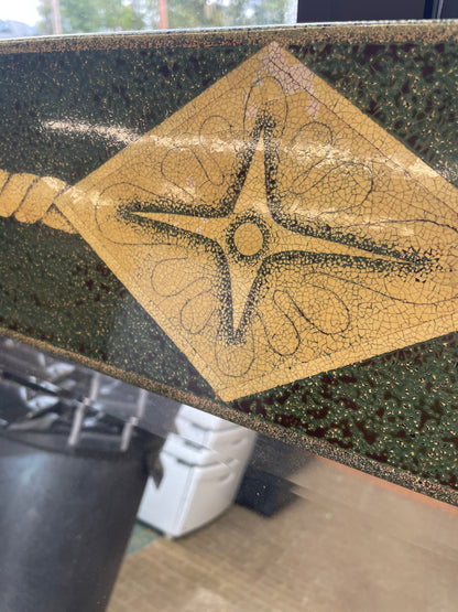 Maitland Smith Limited Tessellated Stone Mirror, Green & Gold