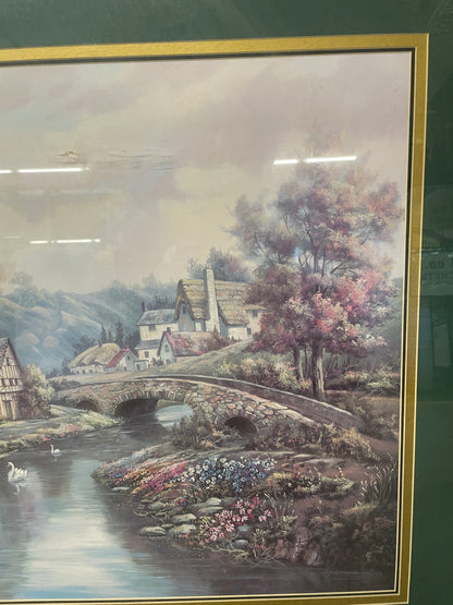 Valley of the River Beck, Print by Carl Valente, English Countryside Cottage 44X32