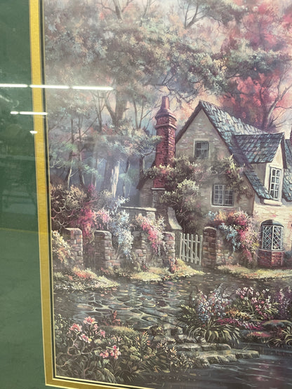 Valley of the River Beck, Print by Carl Valente, English Countryside Cottage 44X32