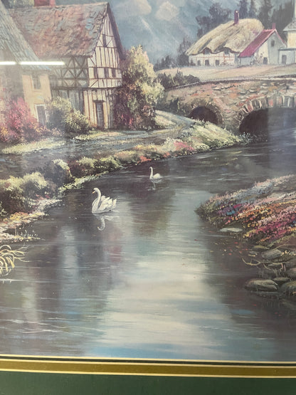 Valley of the River Beck, Print by Carl Valente, English Countryside Cottage 44X32