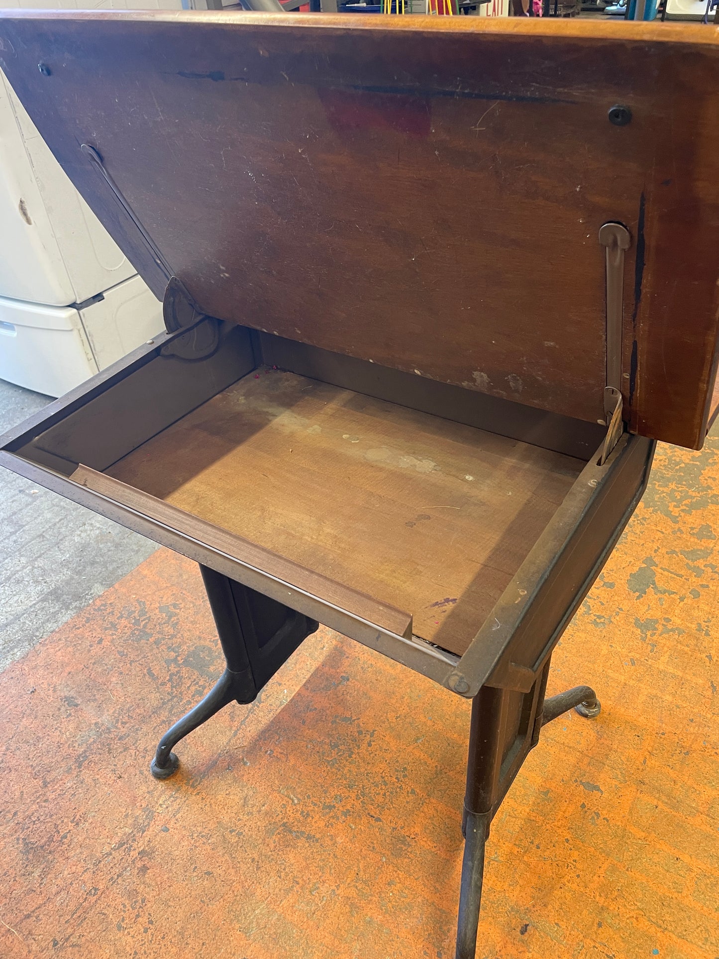 Old Vintage Antique School Desk