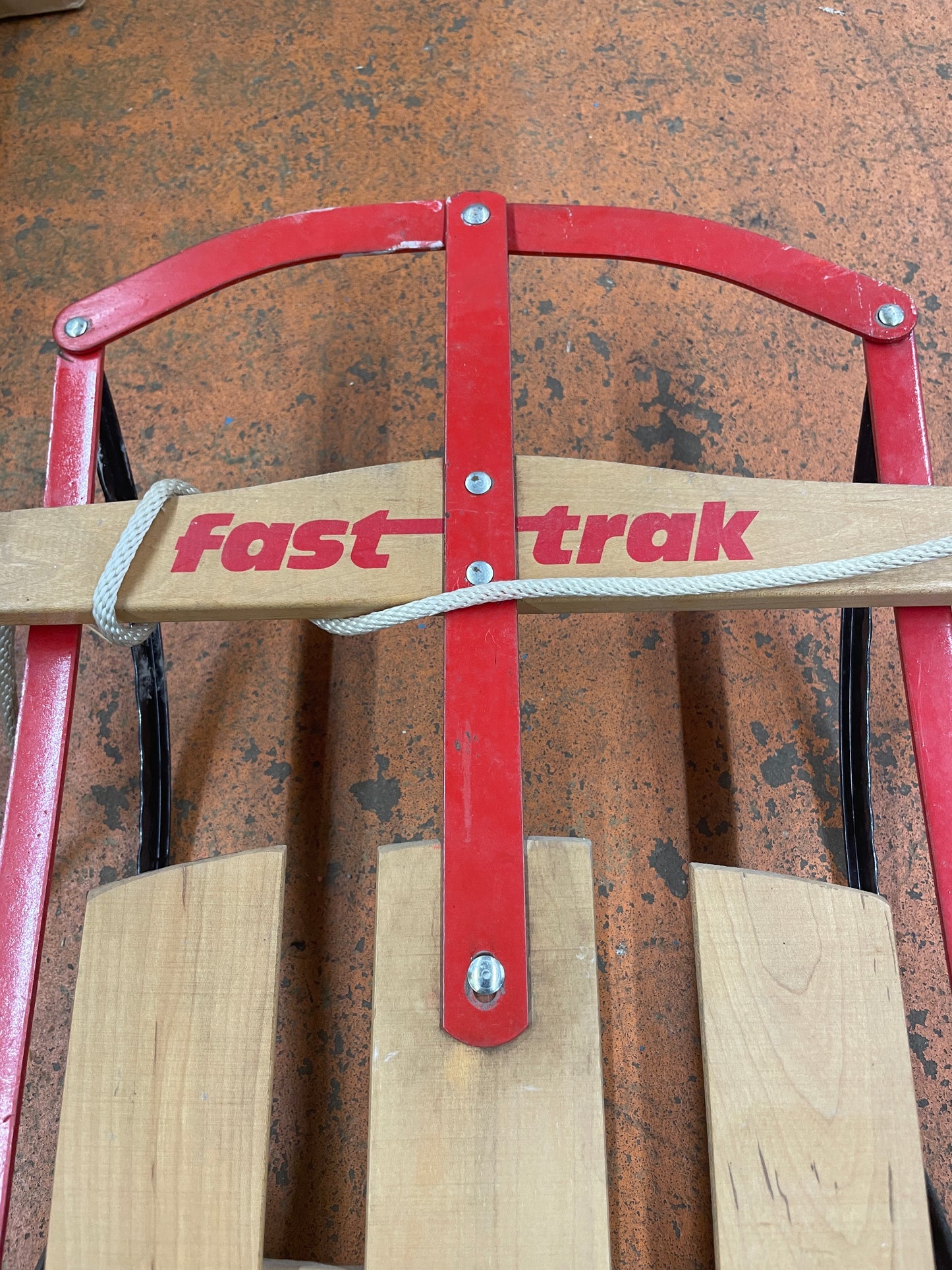 Vintage Fast Trak SnowSport Torpedo Wood Sled, Made in Canada #555